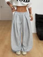 Women’s High-Waisted Pleated Wide-Leg Casual Pants - Image 2