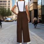 Women’s Corduroy Mid-Waist Suspender Trousers - Image 5