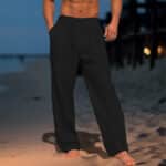 Men’s European-Inspired Linen-Style Summer Beach Trousers - Image 5