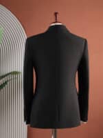 Men’s Black Peak-Lapel Gurkha Trousers Suit Set - Image 3