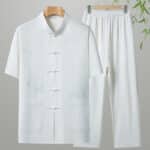 Men’s Cotton Short-Sleeve Leisure Shirt & Trousers Set - Image 4