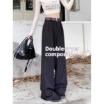 Women’s Chenille Asymmetrical Wide-Leg Trousers - Image 6