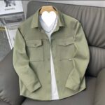 Men’s Casual Slim-Fit Long-Sleeve Shirt Coat - Image 5